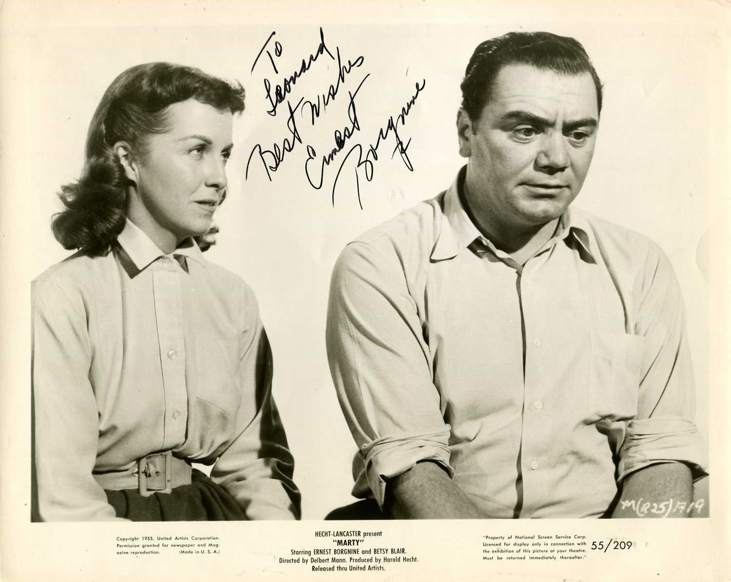 Lot 82 - BORGNINE ERNEST: (1917-2012)