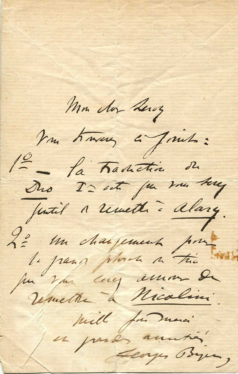 Lot 277 - BIZET GEORGES: (1838-1875)