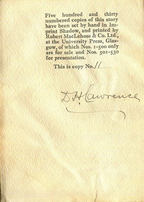 Lot 355 - LAWRENCE D.H.: (1885-1930)