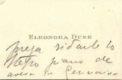 Lot 134 - DUSE ELEONORA: (1858-1924)