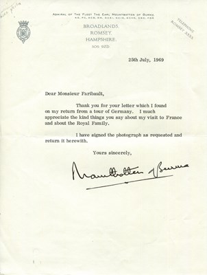 Lot 383 - MOUNTBATTEN LOUIS: (1900-1979)