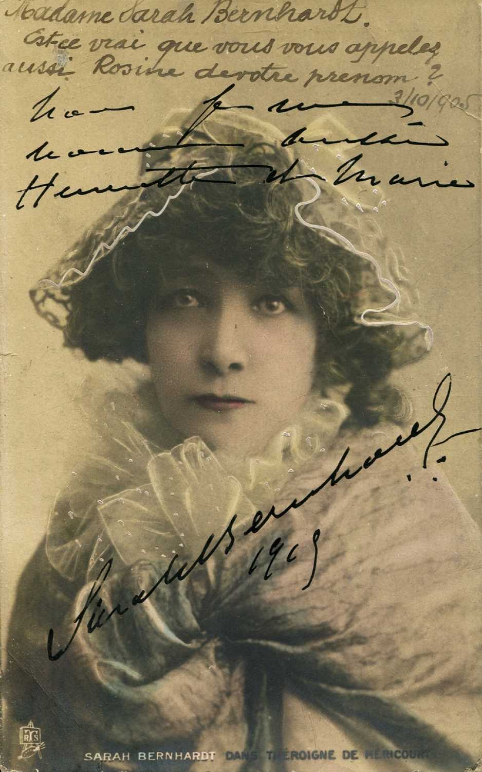 Lot 1 - BERNHARDT SARAH: (1844-1923)