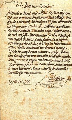 Lot 385 - MIRABEAU COMTE DE: (1749-1791)