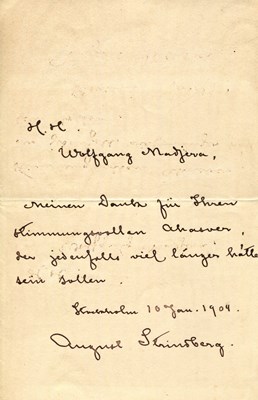 Lot 1012 - STRINDBERG AUGUST: (1849-1912)