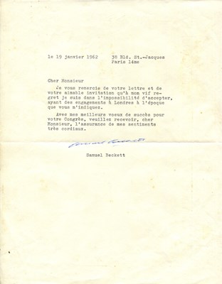 Lot 365 - BECKETT SAMUEL: (1906-1989)