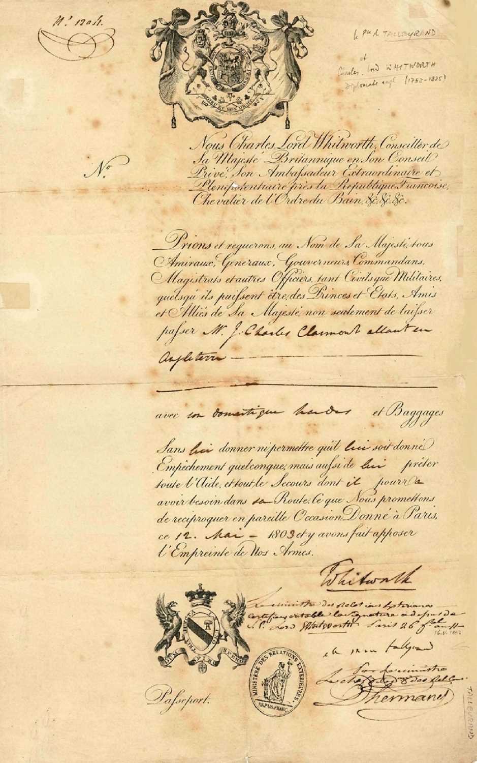 Lot 1525 - TALLEYRAND-PÉRIGORD CHARLES MAURICE DE