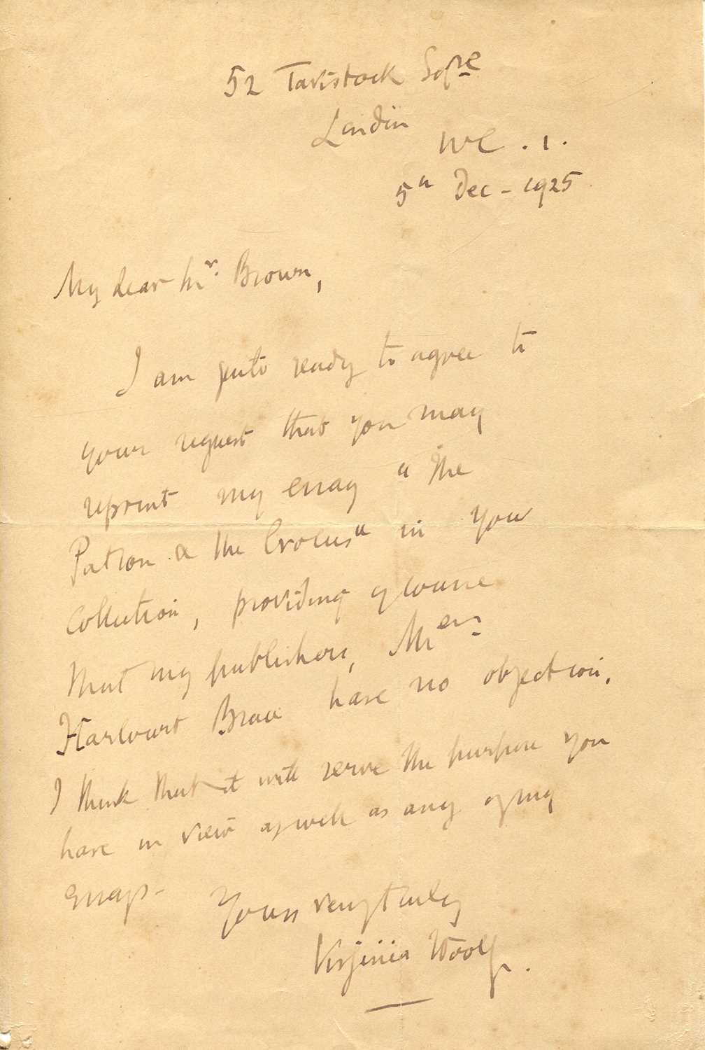 Lot 1034 - WOOLF VIRGINIA: (1882-1941)
