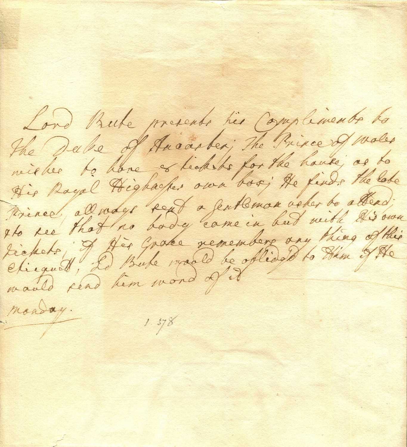 Lot 1255 - BUTE EARL OF: (1713-1792)