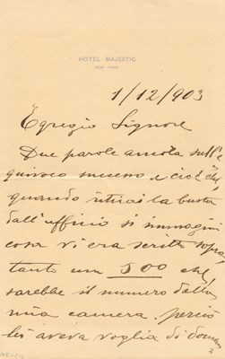 Lot 295 - CARUSO ENRICO: (1873-1921)