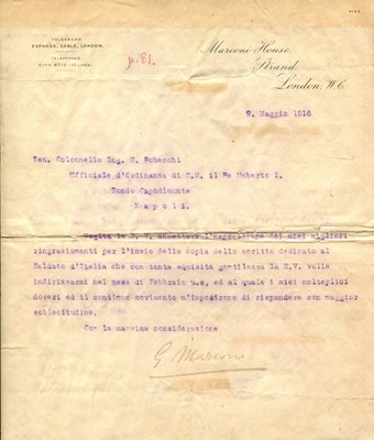 Lot 369 - MARCONI GUGLIELMO: (1874-1937)
