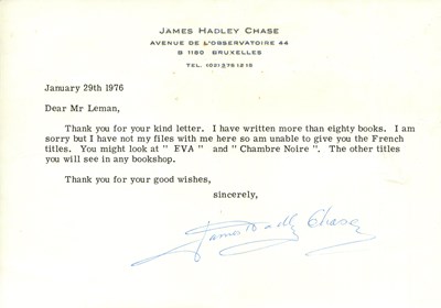 Lot 1040 - CHASE JAMES HADLEY: (1906-1985)
