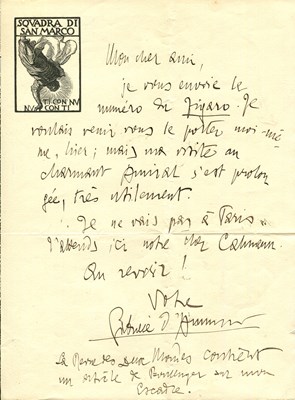 Lot 1006 - D´ANNUNZIO GABRIELE: (1863-1938)