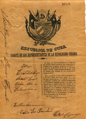 Lot 413 - CESPEDES DEL CASTILLO CARLOS MANUEL: (1819-1874)