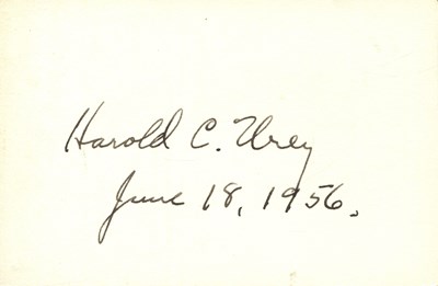 Lot 1093 - UREY HAROLD C.: (1893-1981)