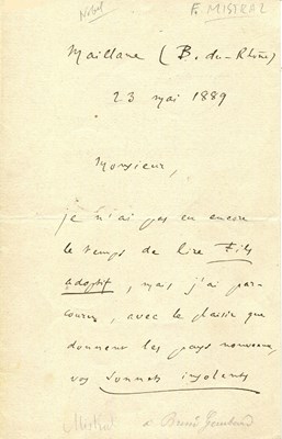 Lot 1062 - MISTRAL FREDERIC: (1830-1914)