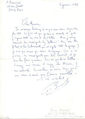 Lot 998 - BOULLE PIERRE: (1912-1994)