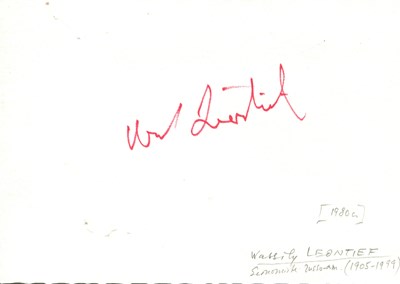 Lot 1096 - LEONTIEF WASSILY: (1905-1999)