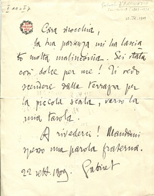 Lot 1007 - D'ANNUNZIO GABRIELE: (1863-1938)