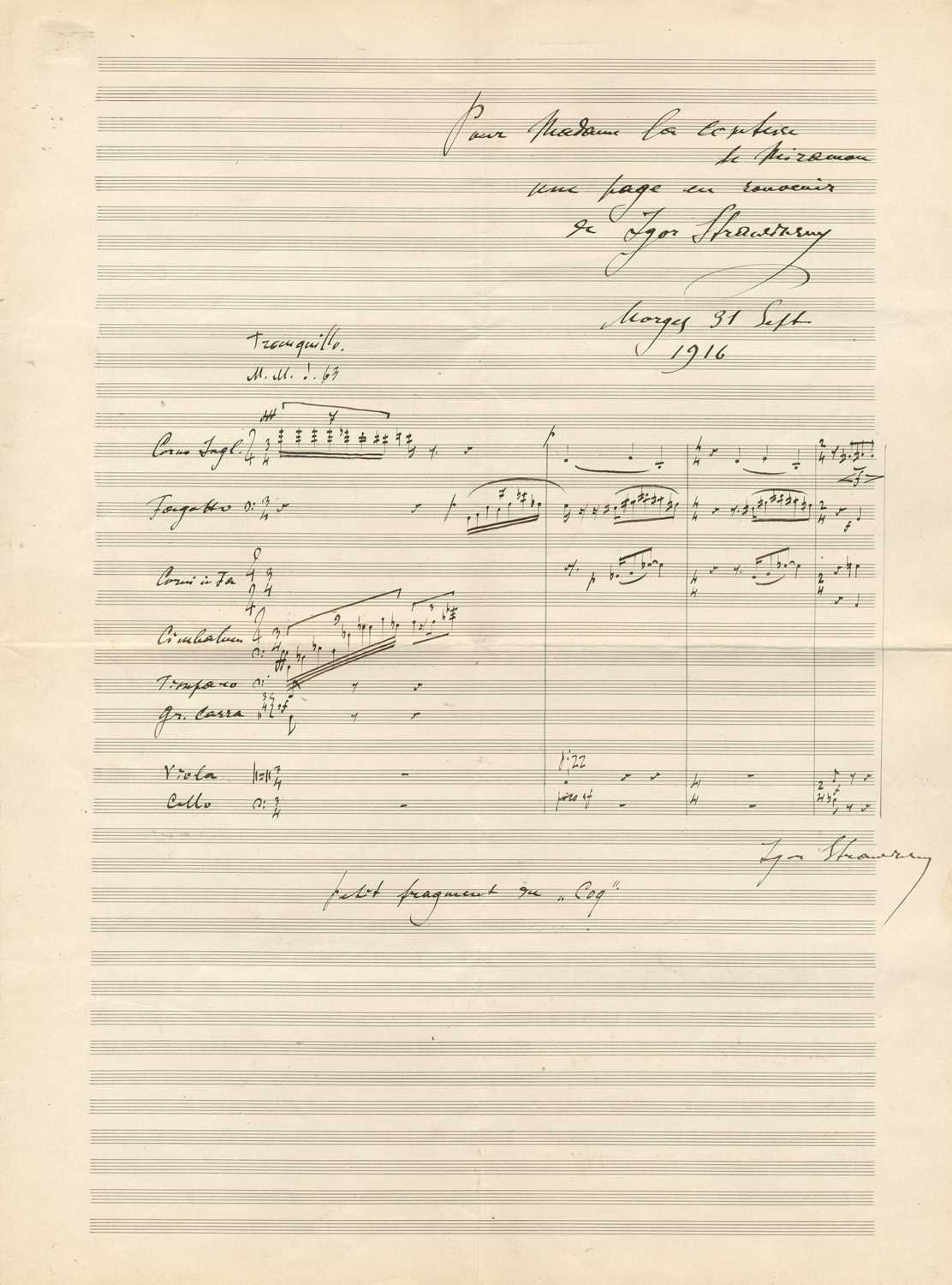 Lot 777 - STRAVINSKY IGOR: (1882-1971)