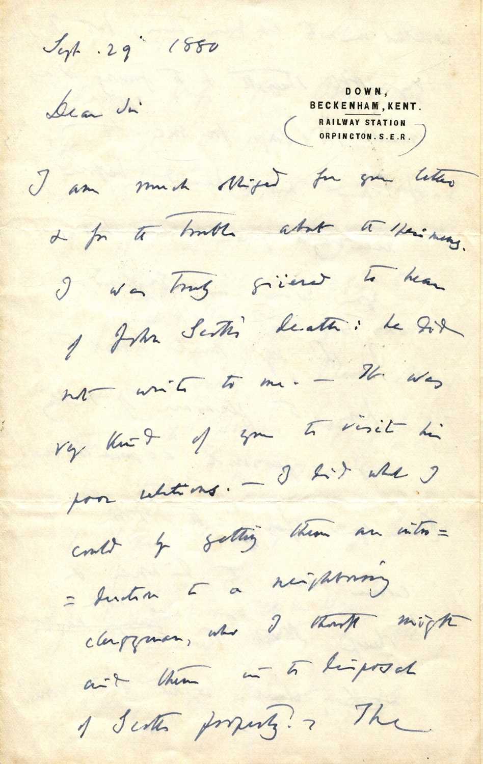 Lot 1101 - DARWIN CHARLES: (1809-1882)