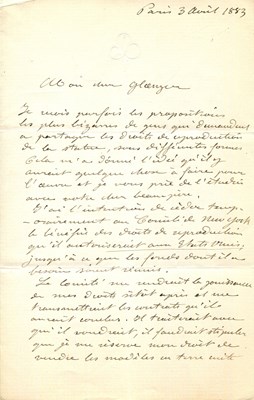 Lot 937 - BARTHOLDI FREDERIC AUGUSTE: (1834-1904)
