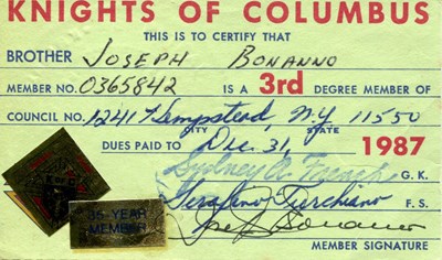 Lot 581 - BONANNO JOSEPH: (1905-2002)