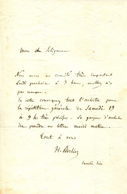 Lot 736 - BERLIOZ HECTOR: (1803-1869)