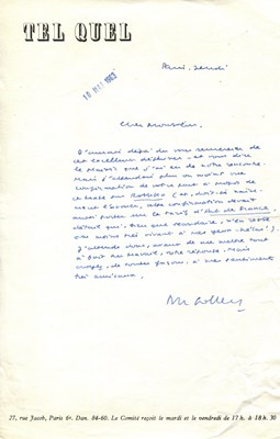 Lot 999 - SOLLERS PHILIPPE: (1936-2023)