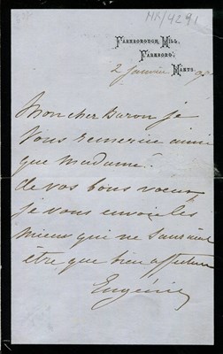 Lot 1188 - EUGENIE DE MONTIJO: (1826-1920)