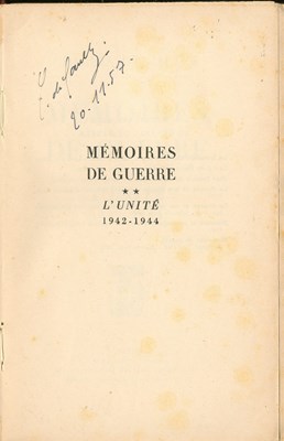 Lot 614 - DE GAULLE CHARLES: (1890-1970)
