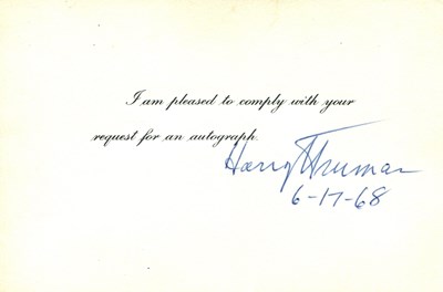 Lot 1275 - TRUMAN HARRY S.: (1884-1972)