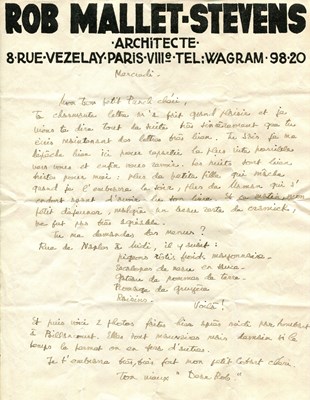 Lot 948 - MALLET-STEVENS ROBERT: (1886-1945)
