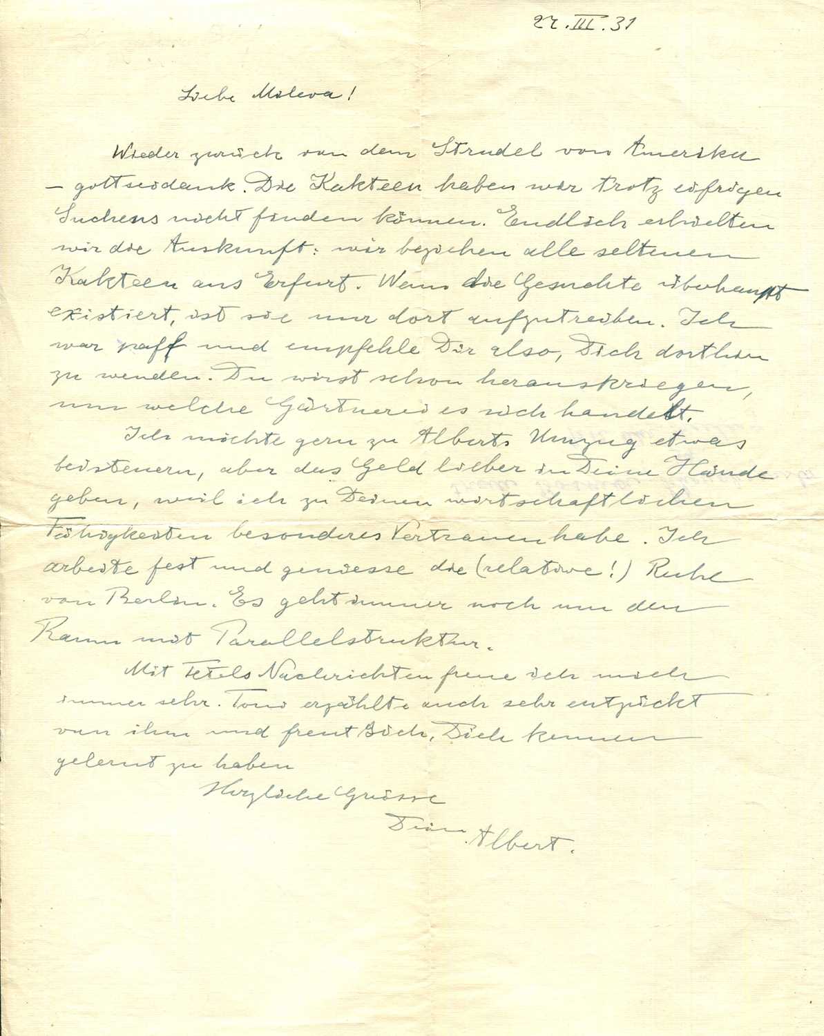 Lot 1114 - EINSTEIN ALBERT: (1879-1955)