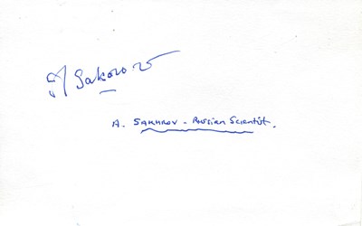 Lot 1080 - SAKHAROV ANDREI: (1921-1989)