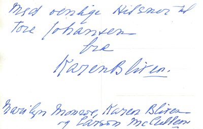 Lot 1002 - BLIXEN KAREN: (1885-1962)
