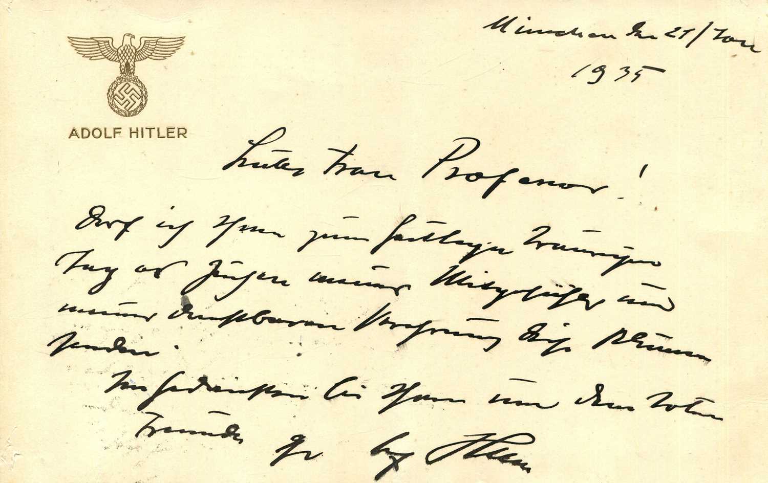 Lot 633 - HITLER ADOLF: (1889-1945)