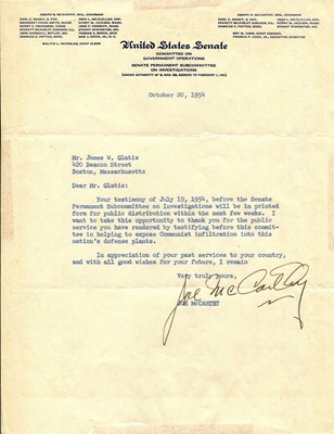 Lot 1282 - MCCARTHY JOSEPH: (1908-1957)