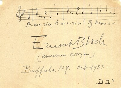 Lot 757 - BLOCH ERNEST: (1880-1959)