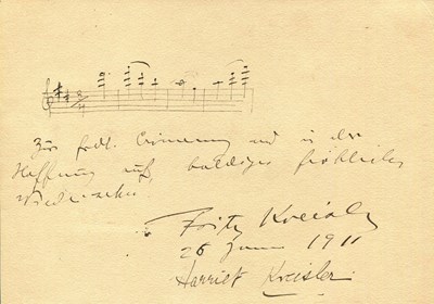 Lot 784 - KREISLER FRITZ: (1875-1962)