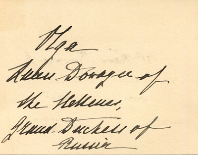 Lot 1214 - GRAND DUCHESS OLGA: (1851-1926)