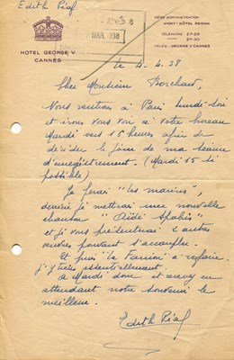 Lot 520 - [PIAF EDITH]: (1915-1963)
