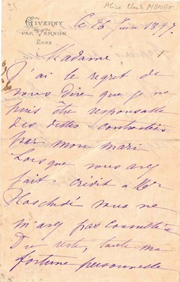 Lot 825 - HOSCHEDÉ MONET ALICE: (1844-1911)