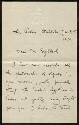 Lot 555 - [EGYPTOLOGY]: GUSTAV VI ADOLF: (1882-1973)