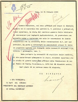 Lot 627 - MUSSOLINI BENITO: (1883-1945) & CIANO COSTANZO: (1876-1939)