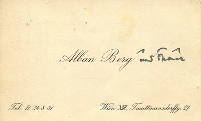 Lot 753 - BERG ALBAN: (1885-1935)