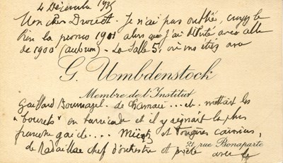 Lot 947 - UMBDENSTOCK GUSTAVE: (1866-1940)
