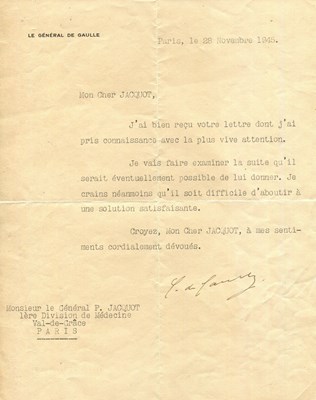 Lot 613 - DE GAULLE CHARLES: (1890-1970) (+1)
