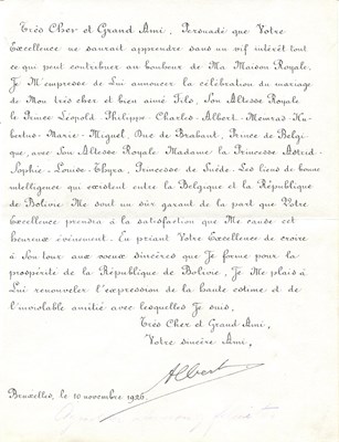 Lot 1190 - ALBERT I: (1875-1934)